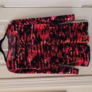 BOLD ELEMENTS BRAND WOMENS PINK & BLACK PULLOVER TOP SIZE XL